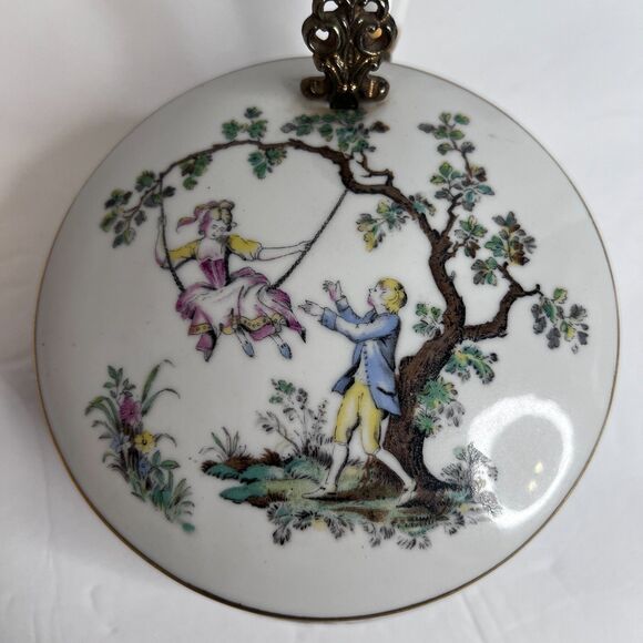 VTG Porcelain Silent Butler Crumb Ashes Collector Hinged Lid Andrea By Sadek - Picture 7 of 16